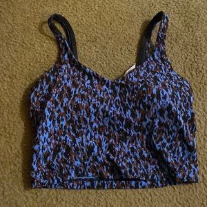 Lulu Lemon Align Cropped Tank - Leopard Camo Blue Nile Multi Size 6